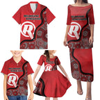 Custom Melbourne Renegades Family Matching Puletasi and Hawaiian Shirt Indigenous Art - Grunge Style