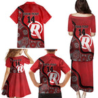 Custom Melbourne Renegades Family Matching Puletasi and Hawaiian Shirt Indigenous Art - Grunge Style