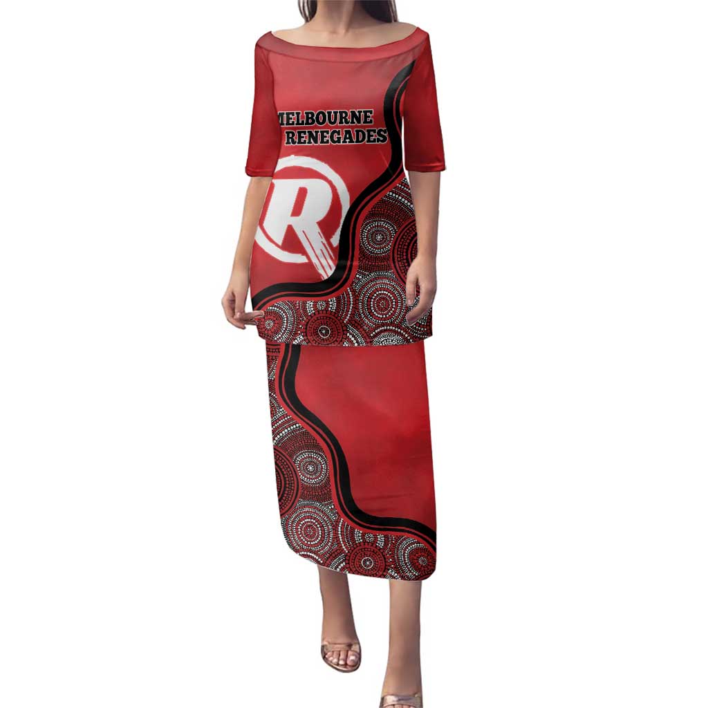 Custom Melbourne Renegades Family Matching Puletasi and Hawaiian Shirt Indigenous Art - Grunge Style