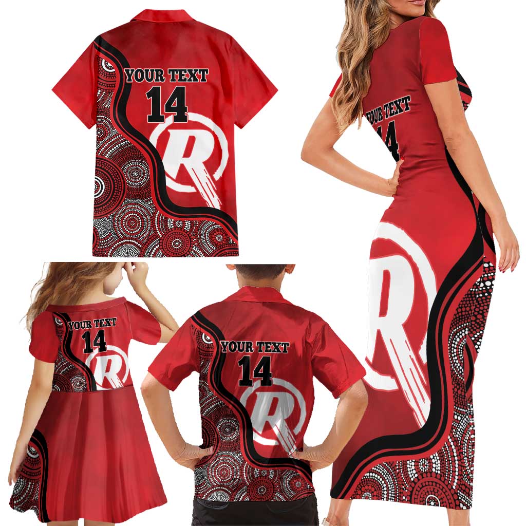 Custom Melbourne Renegades Family Matching Short Sleeve Bodycon Dress and Hawaiian Shirt Indigenous Art - Grunge Style