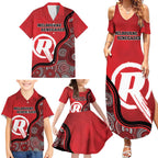 Custom Melbourne Renegades Family Matching Summer Maxi Dress and Hawaiian Shirt Indigenous Art - Grunge Style