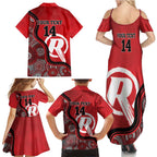 Custom Melbourne Renegades Family Matching Summer Maxi Dress and Hawaiian Shirt Indigenous Art - Grunge Style