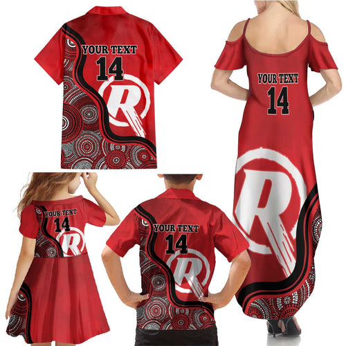 Custom Melbourne Renegades Family Matching Summer Maxi Dress and Hawaiian Shirt Indigenous Art - Grunge Style