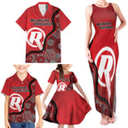 Custom Melbourne Renegades Family Matching Tank Maxi Dress and Hawaiian Shirt Indigenous Art - Grunge Style