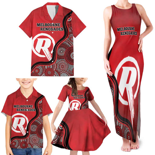 Custom Melbourne Renegades Family Matching Tank Maxi Dress and Hawaiian Shirt Indigenous Art - Grunge Style