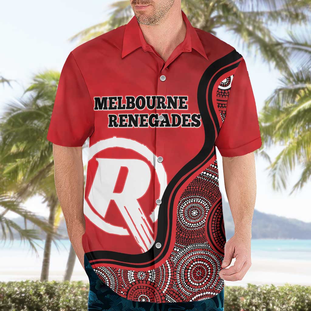 Custom Melbourne Renegades Hawaiian Shirt Indigenous Art - Grunge Style