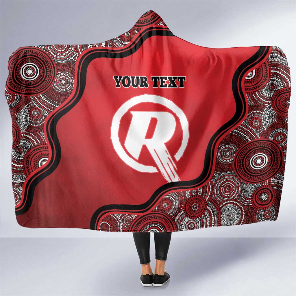 Custom Melbourne Renegades Hooded Blanket Indigenous Art - Grunge Style