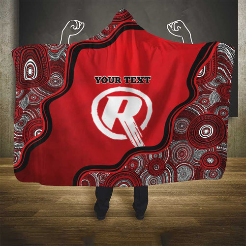 Custom Melbourne Renegades Hooded Blanket Indigenous Art - Grunge Style