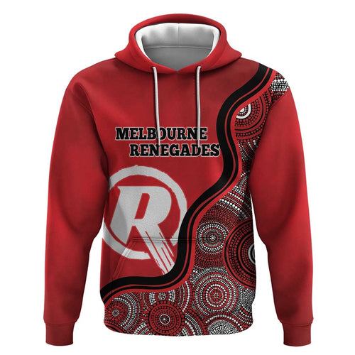 Custom Melbourne Renegades Hoodie Indigenous Art - Grunge Style