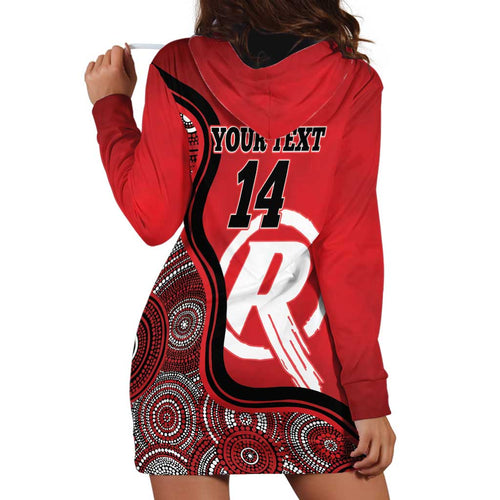 Custom Melbourne Renegades Hoodie Dress Indigenous Art - Grunge Style