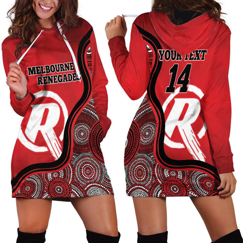 Custom Melbourne Renegades Hoodie Dress Indigenous Art - Grunge Style