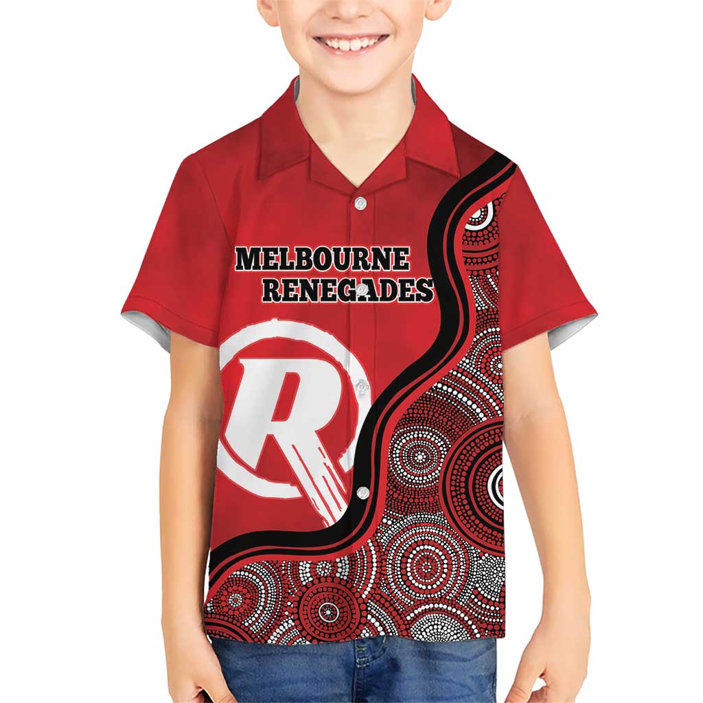 Custom Melbourne Renegades Kid Hawaiian Shirt Indigenous Art - Grunge Style