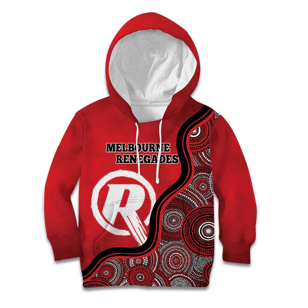 Custom Melbourne Renegades Kid Hoodie Indigenous Art - Grunge Style