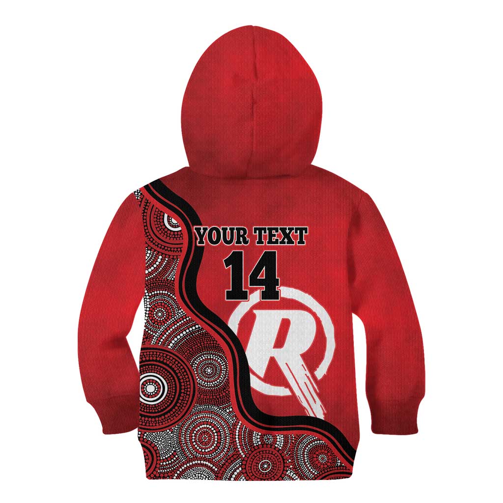 Custom Melbourne Renegades Kid Hoodie Indigenous Art - Grunge Style