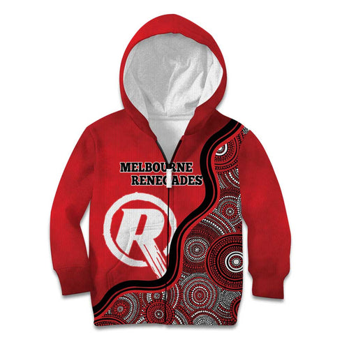 Custom Melbourne Renegades Kid Hoodie Indigenous Art - Grunge Style