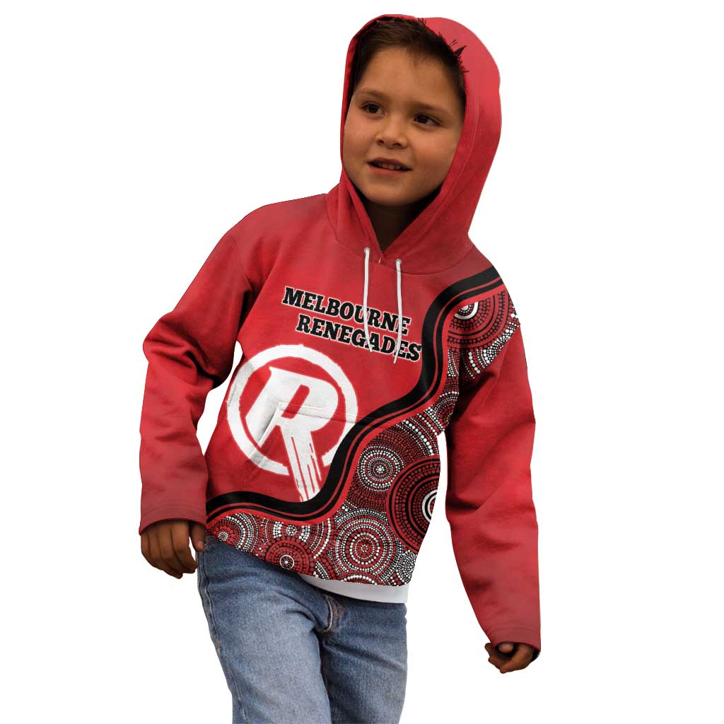 Custom Melbourne Renegades Kid Hoodie Indigenous Art - Grunge Style