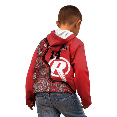 Custom Melbourne Renegades Kid Hoodie Indigenous Art - Grunge Style
