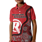 Custom Melbourne Renegades Kid Polo Shirt Indigenous Art - Grunge Style