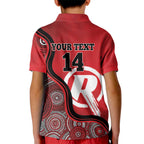 Custom Melbourne Renegades Kid Polo Shirt Indigenous Art - Grunge Style