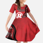 Custom Melbourne Renegades Kid Short Sleeve Dress Indigenous Art - Grunge Style