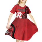 Custom Melbourne Renegades Kid Short Sleeve Dress Indigenous Art - Grunge Style