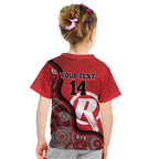 Custom Melbourne Renegades Kid T Shirt Indigenous Art - Grunge Style