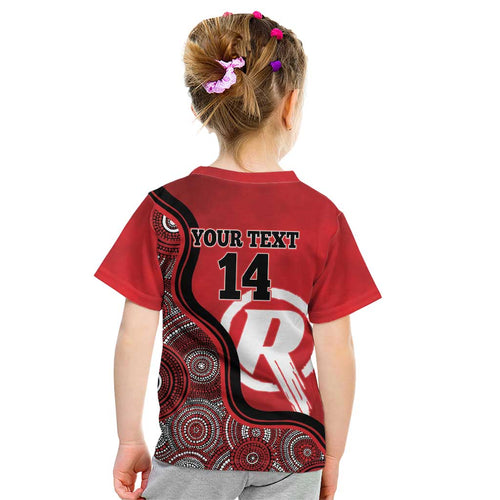 Custom Melbourne Renegades Kid T Shirt Indigenous Art - Grunge Style