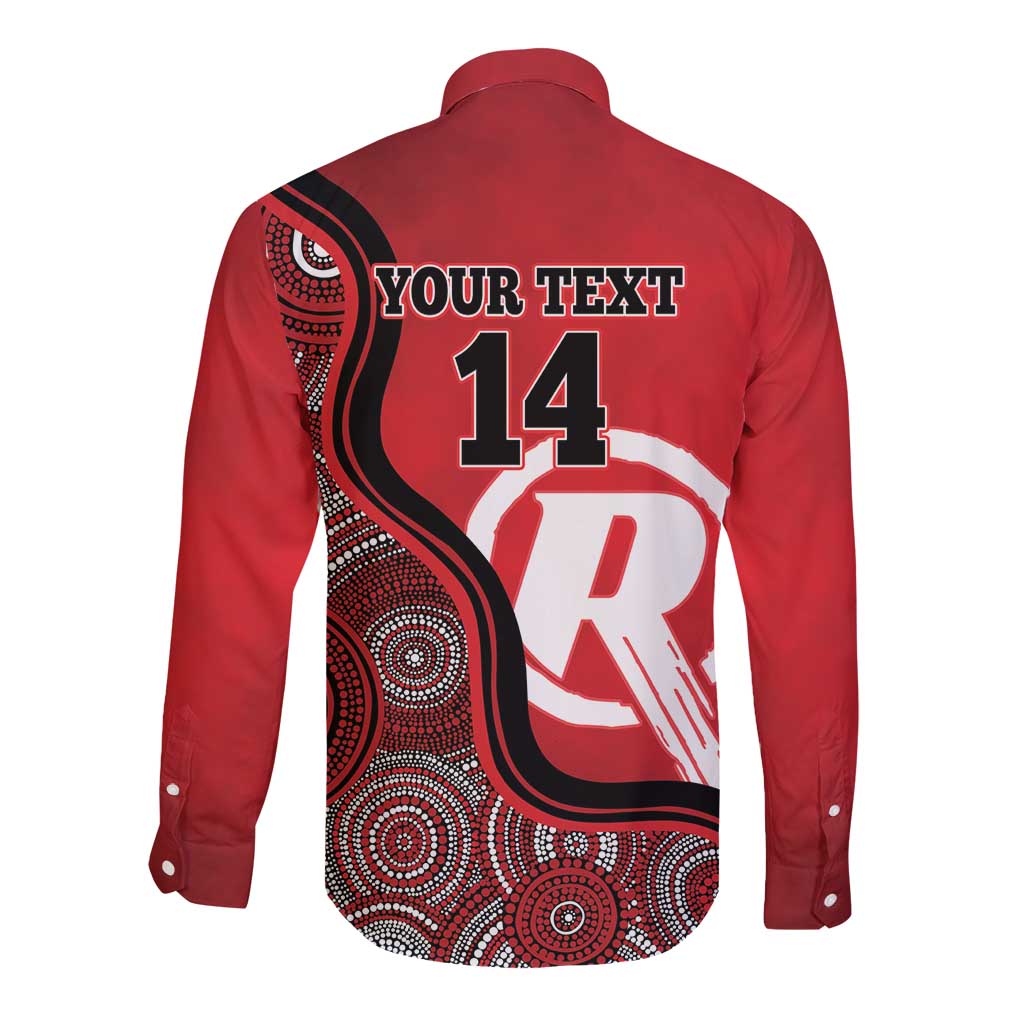 Custom Melbourne Renegades Long Sleeve Button Shirt Indigenous Art - Grunge Style