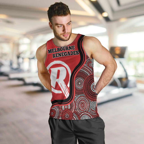 Custom Melbourne Renegades Men Tank Top Indigenous Art - Grunge Style