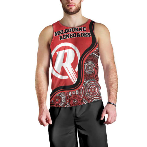 Custom Melbourne Renegades Men Tank Top Indigenous Art - Grunge Style