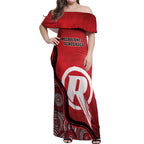 Custom Melbourne Renegades Off Shoulder Maxi Dress Indigenous Art - Grunge Style