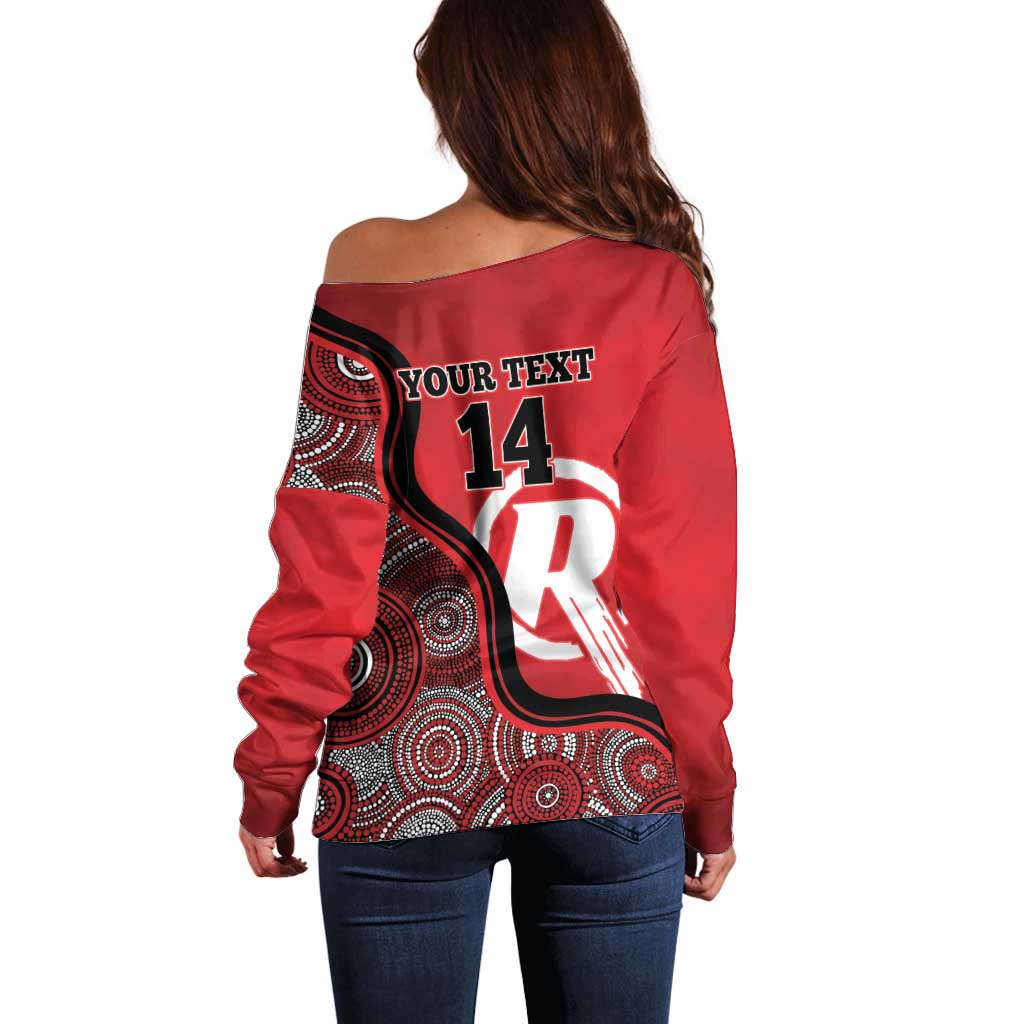 Custom Melbourne Renegades Off Shoulder Sweater Indigenous Art - Grunge Style