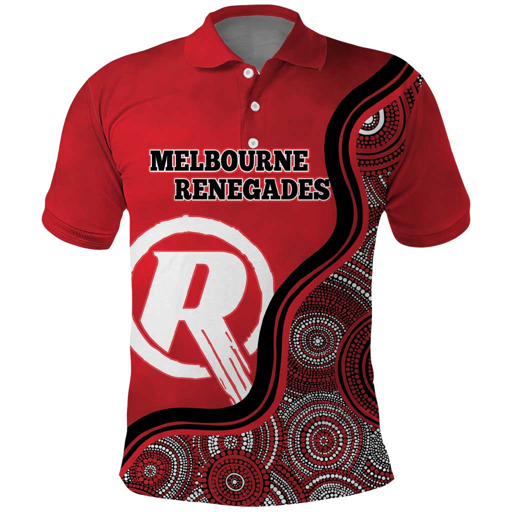 Custom Melbourne Renegades Polo Shirt Indigenous Art - Grunge Style