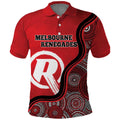 Custom Melbourne Renegades Polo Shirt Indigenous Art - Grunge Style