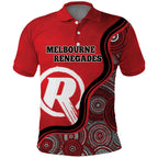 Custom Melbourne Renegades Polo Shirt Indigenous Art - Grunge Style