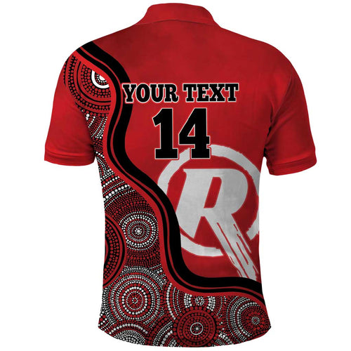 Custom Melbourne Renegades Polo Shirt Indigenous Art - Grunge Style