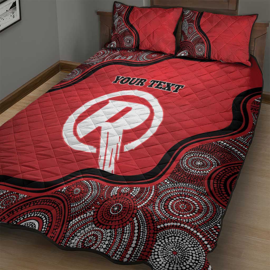Custom Melbourne Renegades Quilt Bed Set Indigenous Art - Grunge Style