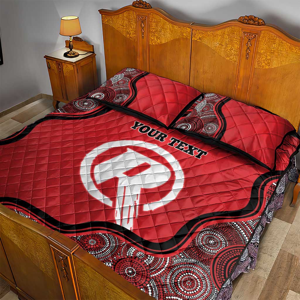 Custom Melbourne Renegades Quilt Bed Set Indigenous Art - Grunge Style