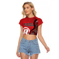 Custom Melbourne Renegades Raglan Cropped T Shirt Indigenous Art - Grunge Style