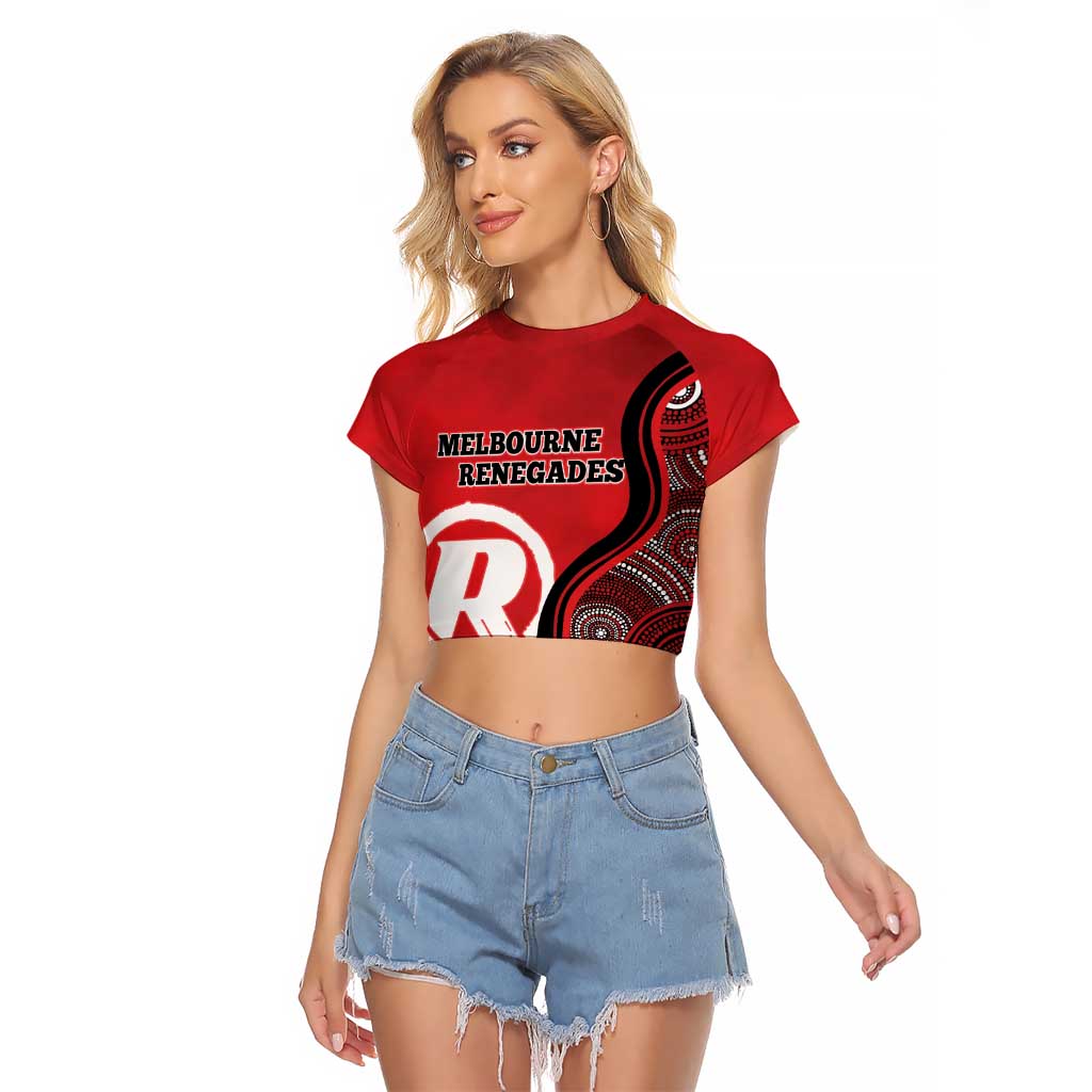 Custom Melbourne Renegades Raglan Cropped T Shirt Indigenous Art - Grunge Style