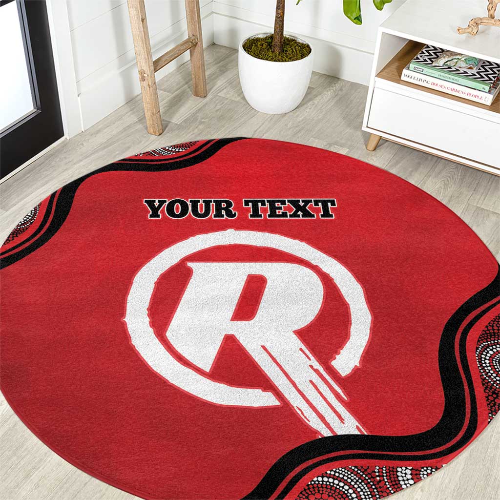 Custom Melbourne Renegades Round Carpet Indigenous Art - Grunge Style