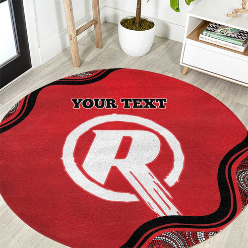 Custom Melbourne Renegades Round Carpet Indigenous Art - Grunge Style