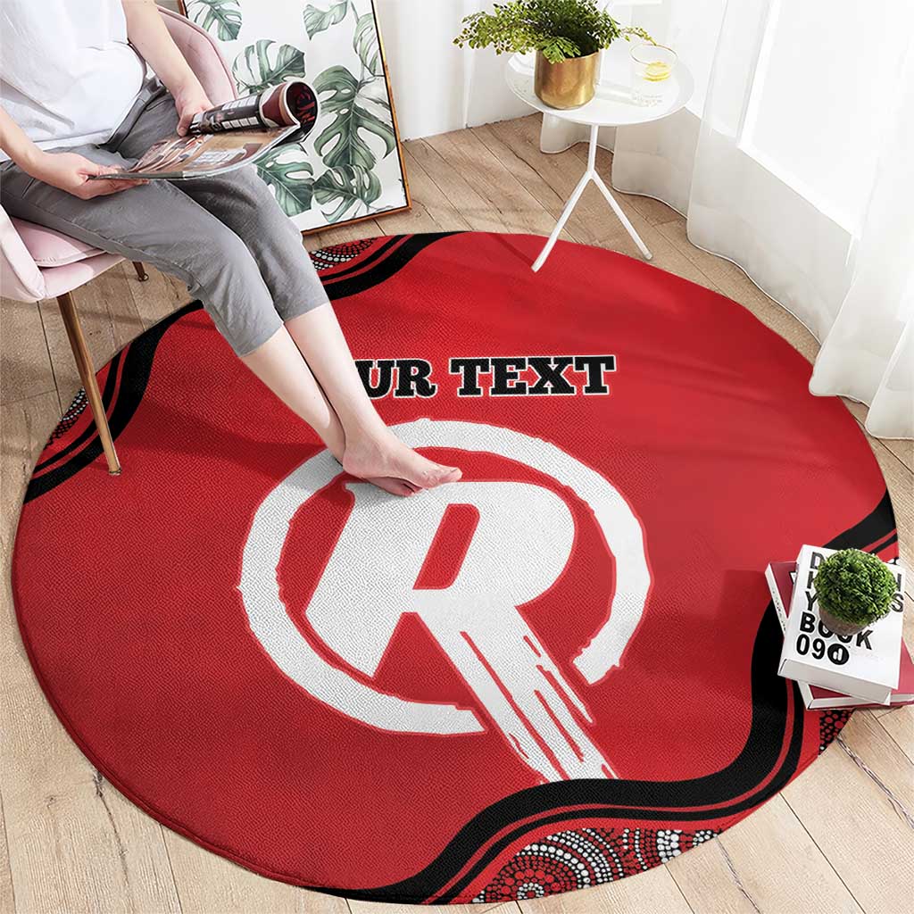 Custom Melbourne Renegades Round Carpet Indigenous Art - Grunge Style