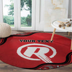Custom Melbourne Renegades Round Carpet Indigenous Art - Grunge Style
