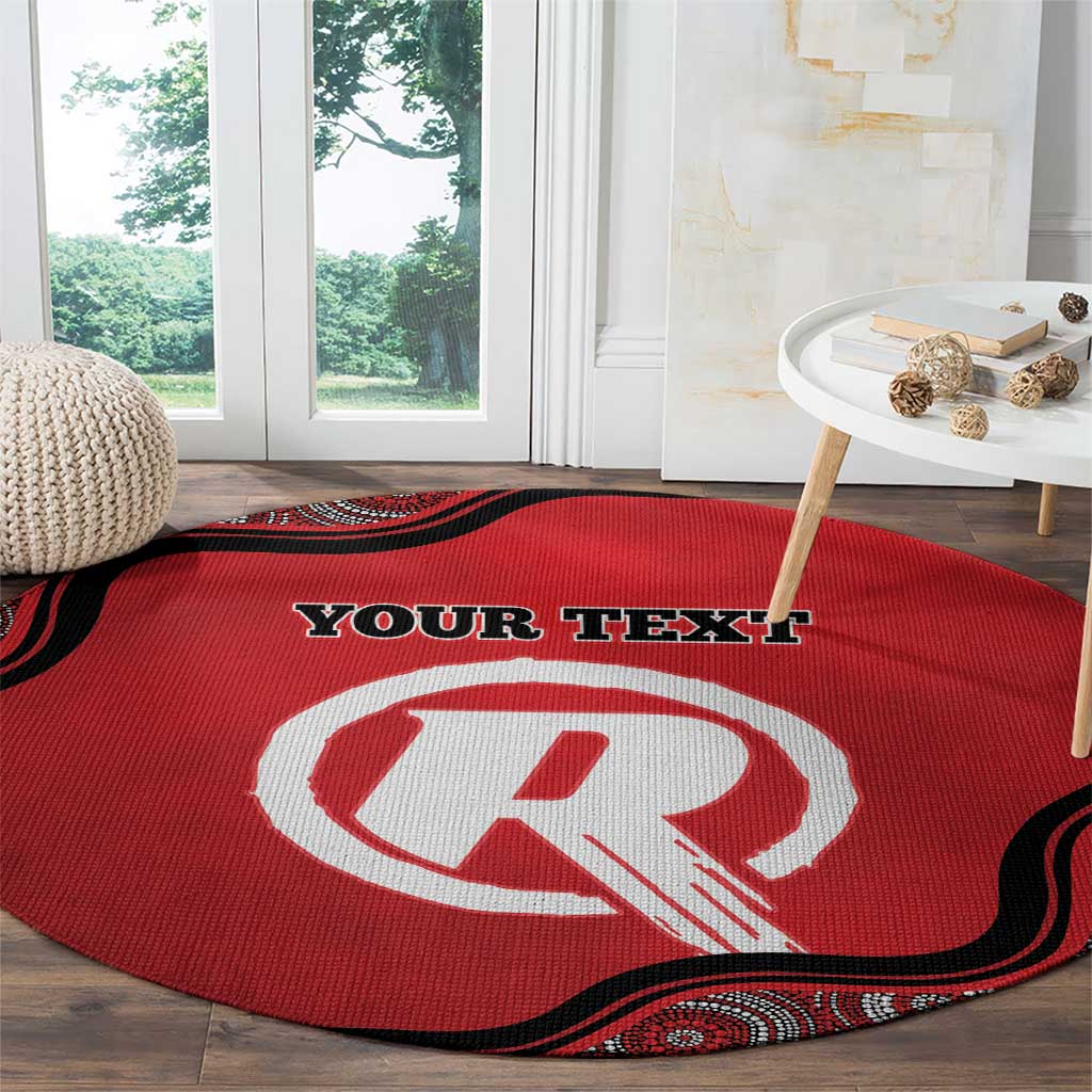 Custom Melbourne Renegades Round Carpet Indigenous Art - Grunge Style
