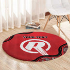 Custom Melbourne Renegades Round Carpet Indigenous Art - Grunge Style