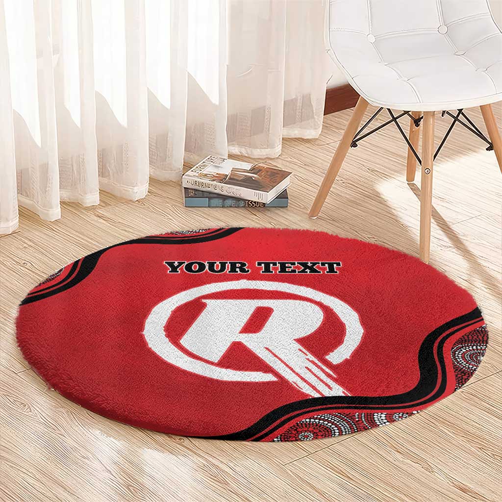 Custom Melbourne Renegades Round Carpet Indigenous Art - Grunge Style