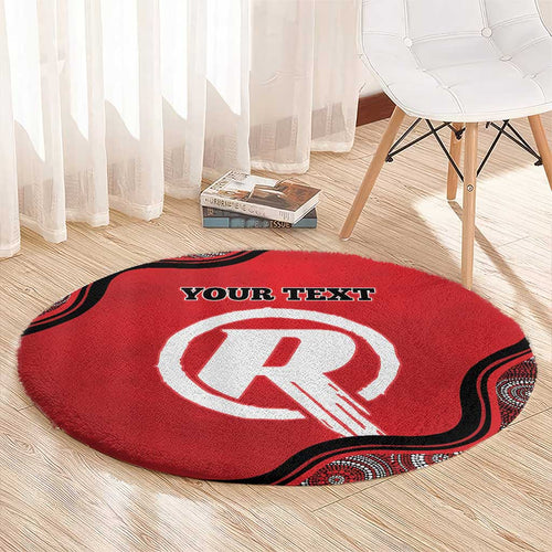Custom Melbourne Renegades Round Carpet Indigenous Art - Grunge Style