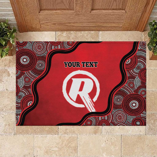 Custom Melbourne Renegades Rubber Doormat Indigenous Art - Grunge Style
