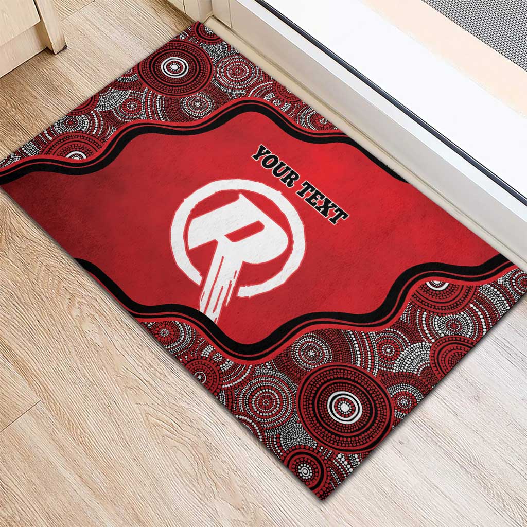 Custom Melbourne Renegades Rubber Doormat Indigenous Art - Grunge Style